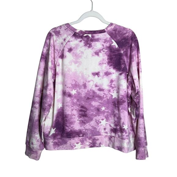 Wildfox Sweater XL Womens Tie Dye Star Print Pullover Long Sleeve Crew Neck - Picture 2 of 5